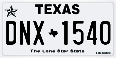 TX license plate DNX1540