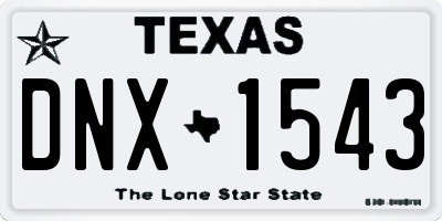 TX license plate DNX1543