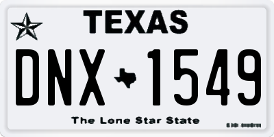 TX license plate DNX1549