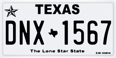 TX license plate DNX1567