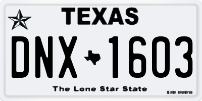 TX license plate DNX1603