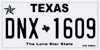 TX license plate DNX1609