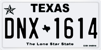 TX license plate DNX1614