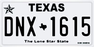 TX license plate DNX1615