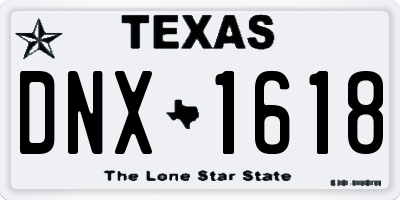 TX license plate DNX1618