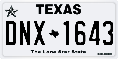TX license plate DNX1643
