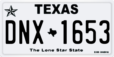 TX license plate DNX1653