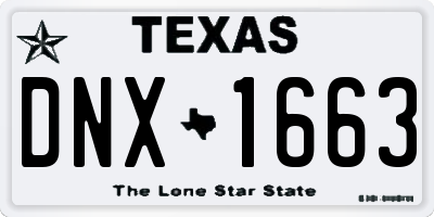 TX license plate DNX1663