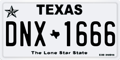 TX license plate DNX1666