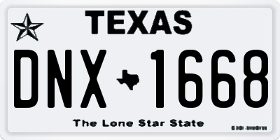 TX license plate DNX1668