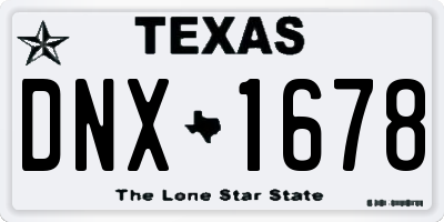 TX license plate DNX1678