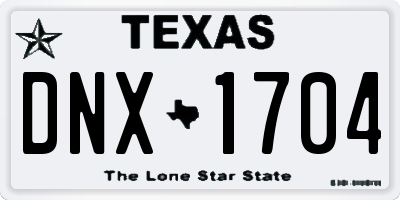 TX license plate DNX1704
