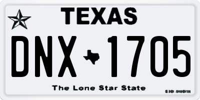 TX license plate DNX1705