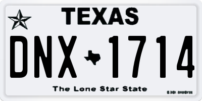 TX license plate DNX1714