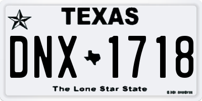 TX license plate DNX1718