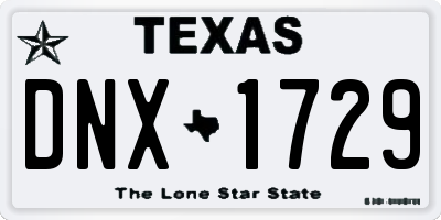 TX license plate DNX1729