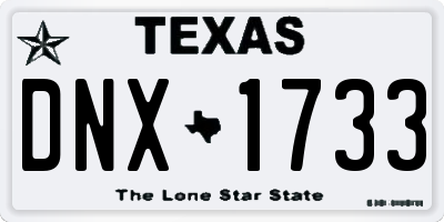 TX license plate DNX1733