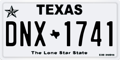 TX license plate DNX1741