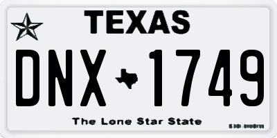 TX license plate DNX1749