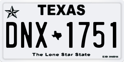 TX license plate DNX1751