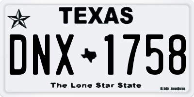 TX license plate DNX1758