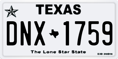 TX license plate DNX1759