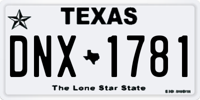 TX license plate DNX1781