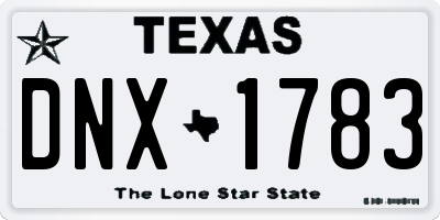 TX license plate DNX1783