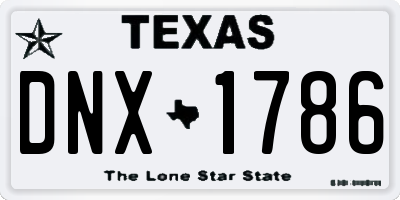 TX license plate DNX1786