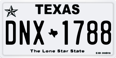 TX license plate DNX1788