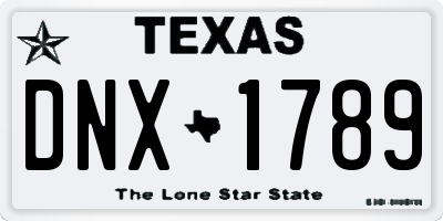 TX license plate DNX1789