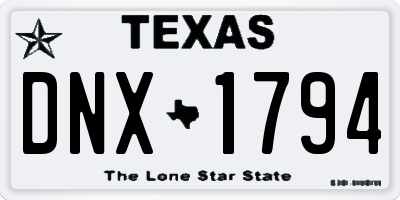 TX license plate DNX1794