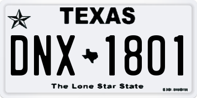 TX license plate DNX1801