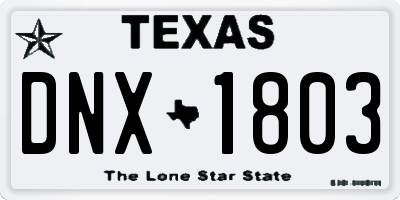 TX license plate DNX1803