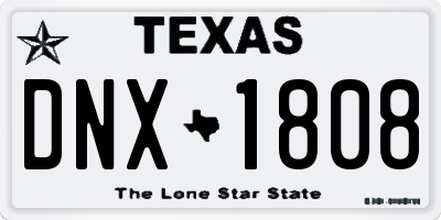 TX license plate DNX1808
