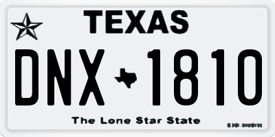 TX license plate DNX1810