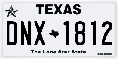 TX license plate DNX1812