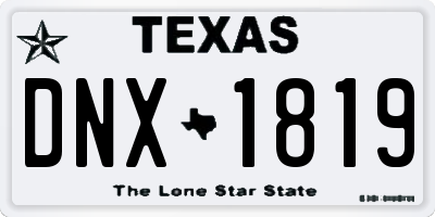 TX license plate DNX1819