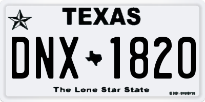 TX license plate DNX1820