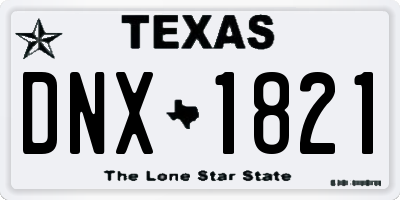 TX license plate DNX1821