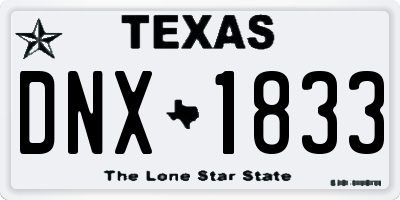 TX license plate DNX1833