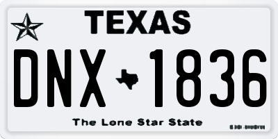TX license plate DNX1836