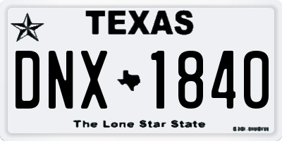 TX license plate DNX1840