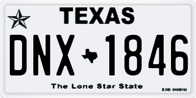 TX license plate DNX1846