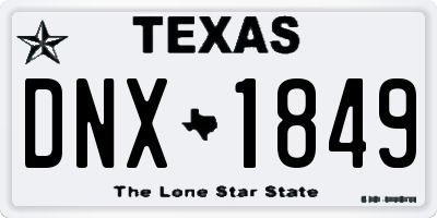 TX license plate DNX1849
