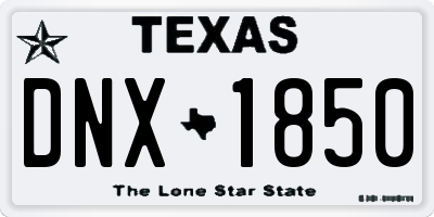 TX license plate DNX1850