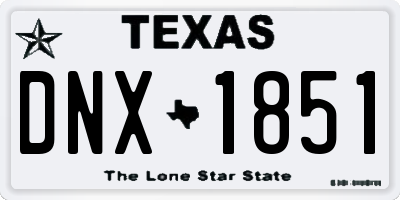 TX license plate DNX1851