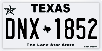 TX license plate DNX1852