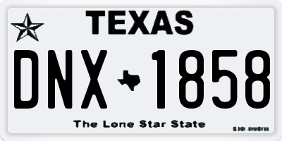 TX license plate DNX1858