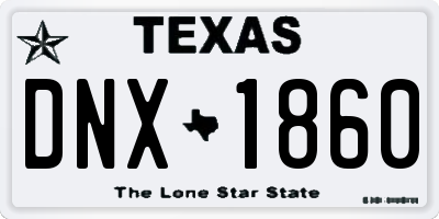 TX license plate DNX1860